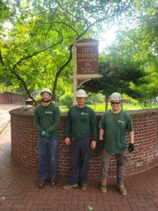 Liberty tree care crew at City Tavern in Olde City Philadelphia